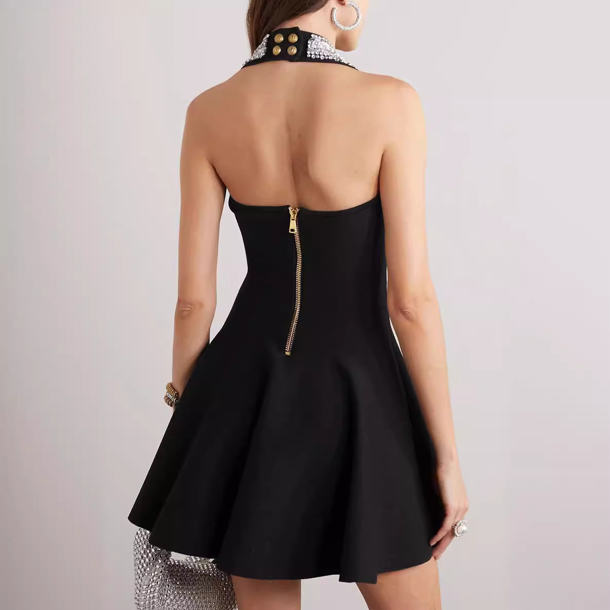 Midnight Halter Mini Dress