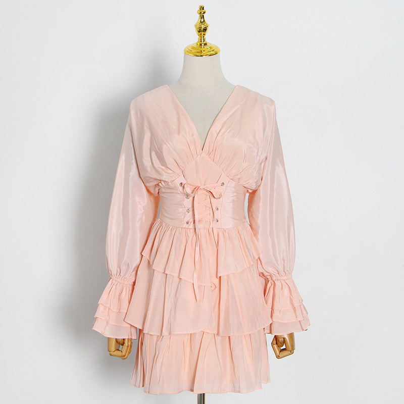Luxe Deep V-Neck Mini Dress