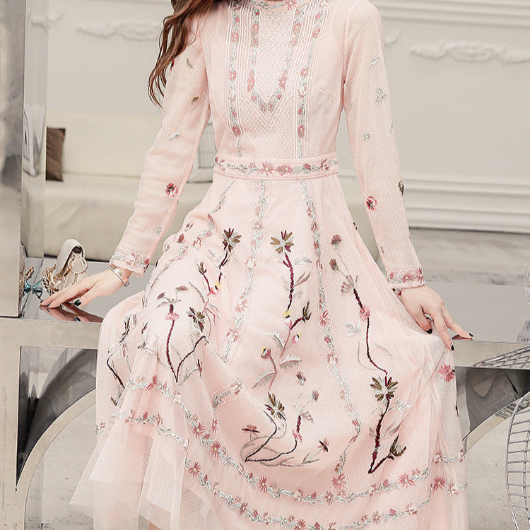 Luxe Embroidered Midi Dress