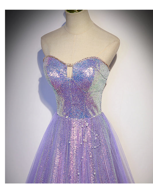 Purple Sequin Ball Gown