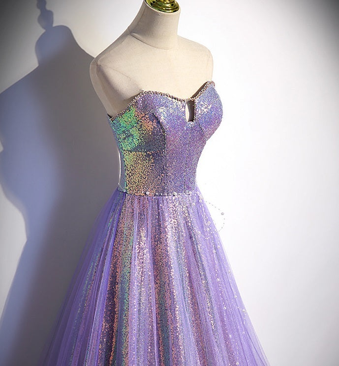 Purple Sequin Ball Gown