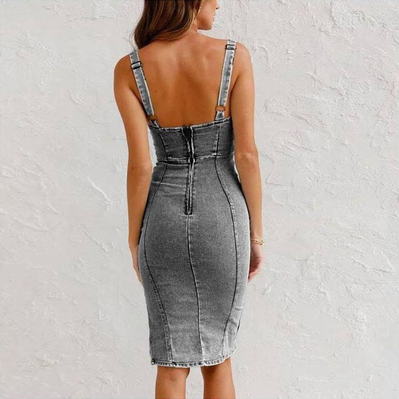 Luxe Denim Bodycon Dress