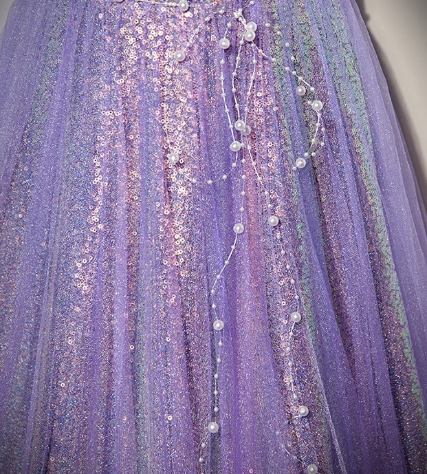 Purple Sequin Ball Gown