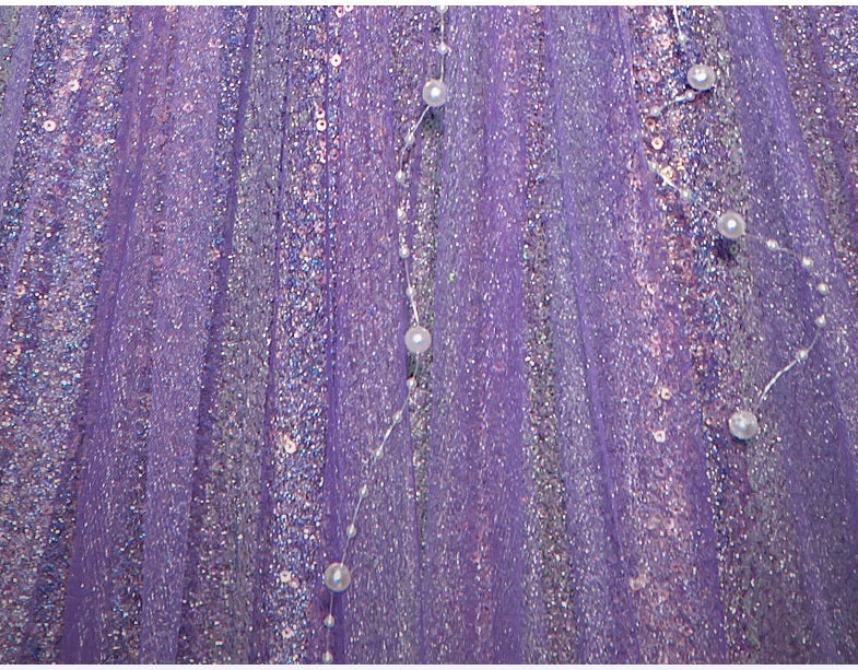 Purple Sequin Ball Gown