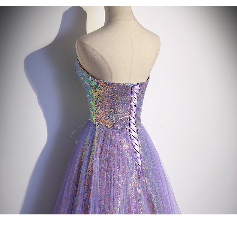 Purple Sequin Ball Gown