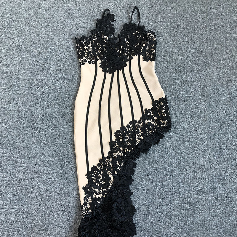 Midnight Lace Bandage Dress