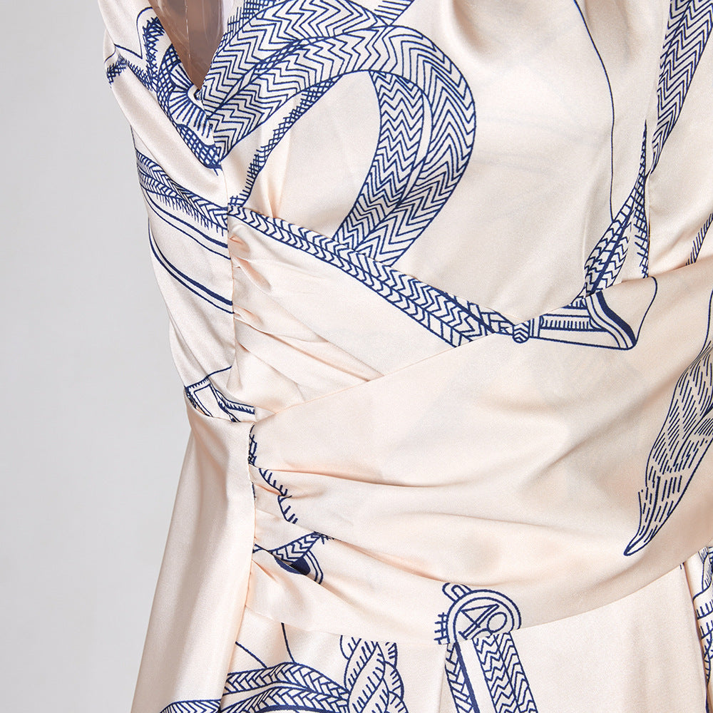 Luxe Printed Halterneck Dress