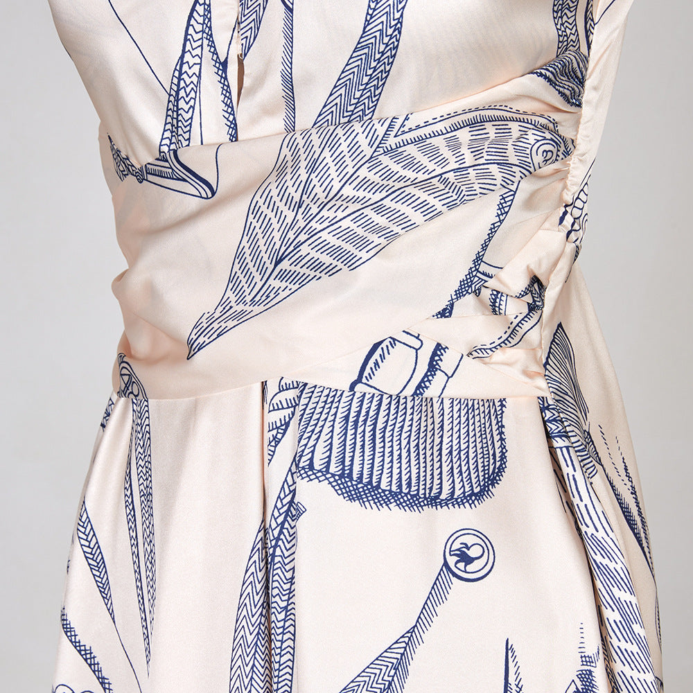 Luxe Printed Halterneck Dress