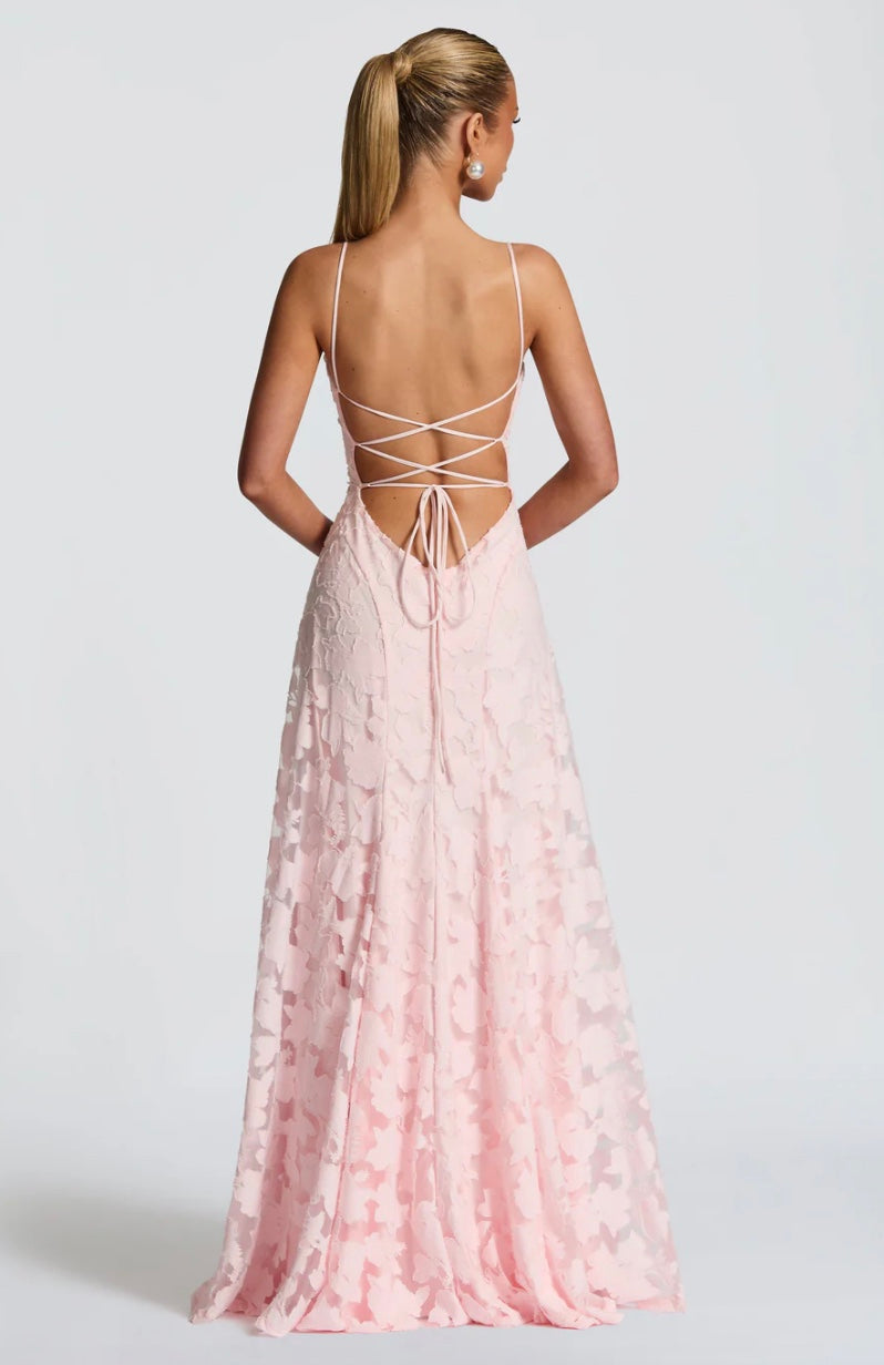 Luxe Backless Chiffon Maxi Dress