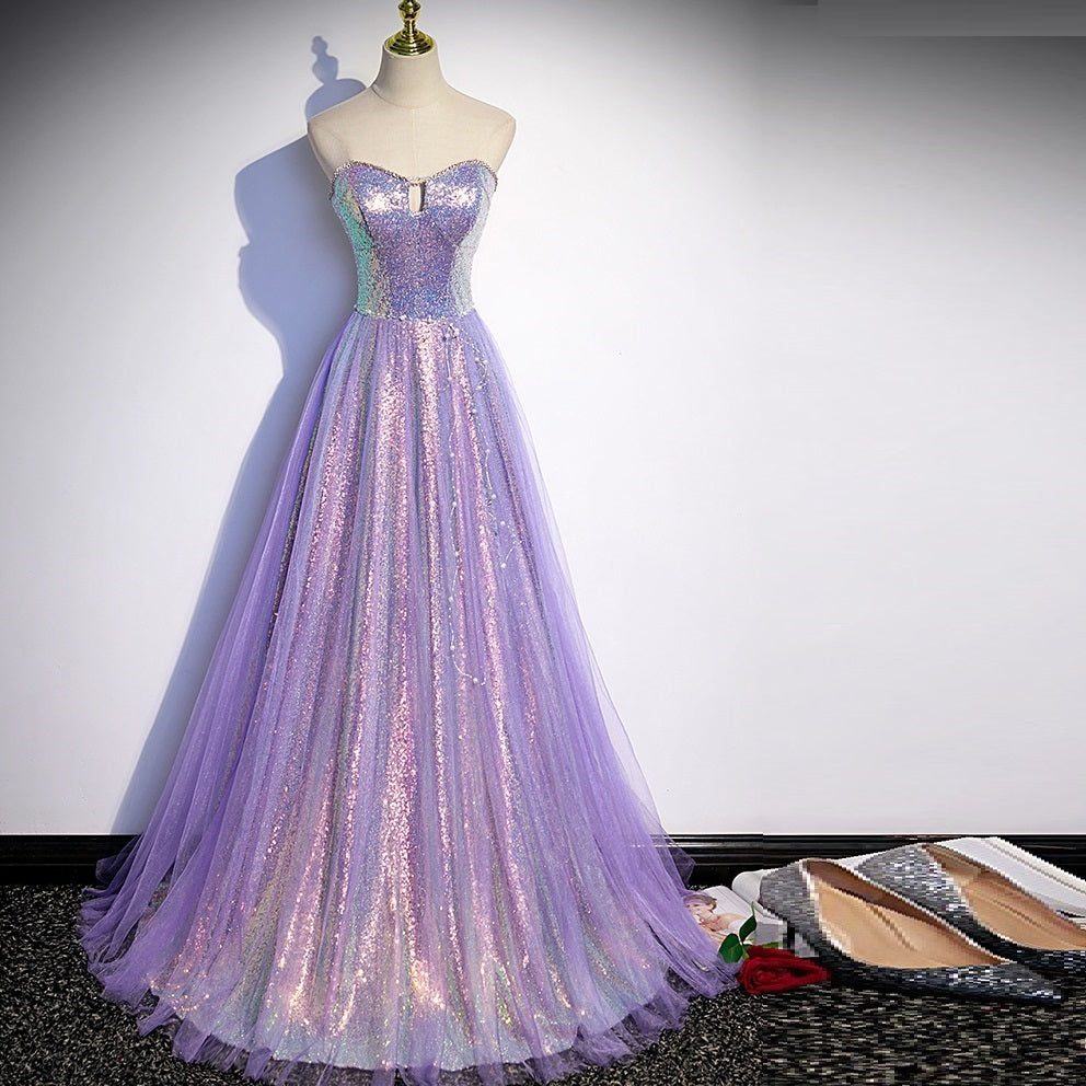Purple Sequin Ball Gown