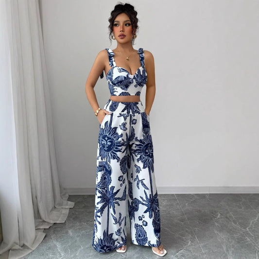 V-Neck Two-Piece Set