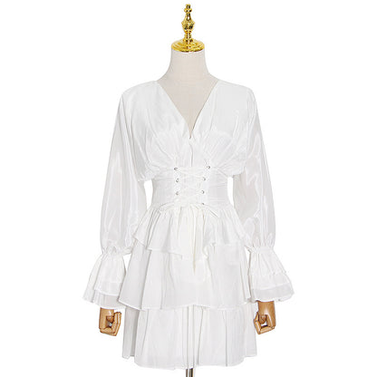 Luxe Deep V-Neck Mini Dress