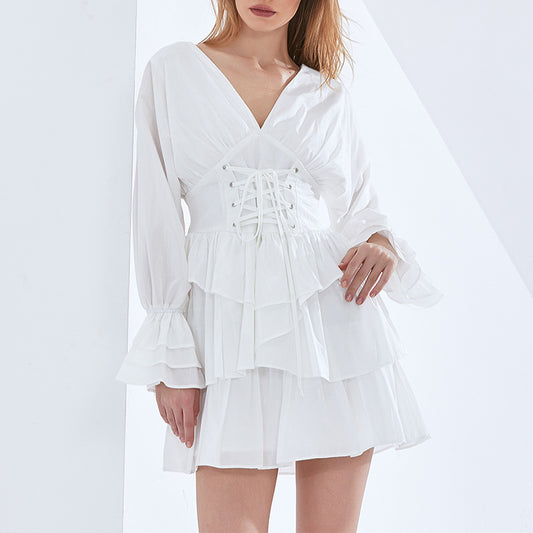 Luxe Deep V-Neck Mini Dress