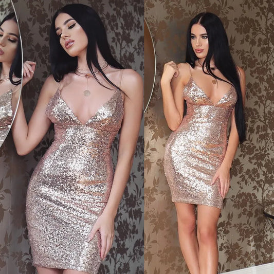 Luxe Sparkle Strap Sequin Dress