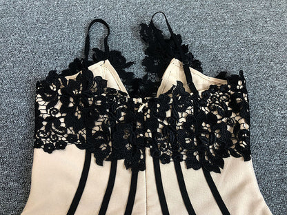 Midnight Lace Bandage Dress