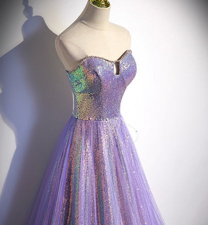 Purple Sequin Ball Gown