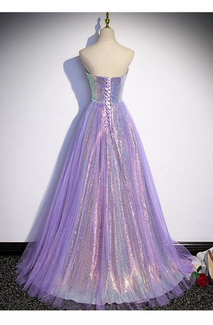 Purple Sequin Ball Gown