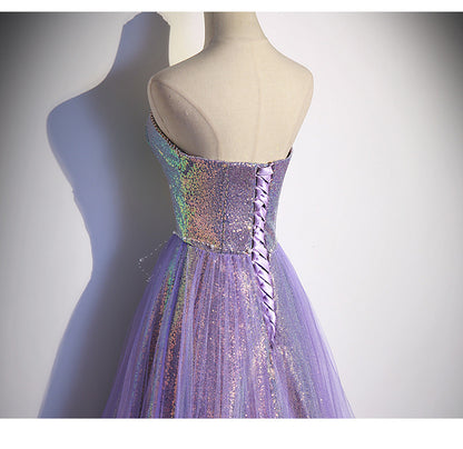 Purple Sequin Ball Gown